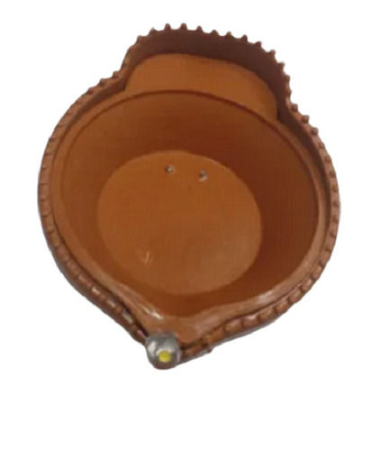 Brown 2 Inch Plain Round Plastic Led Diya For Home Decoration