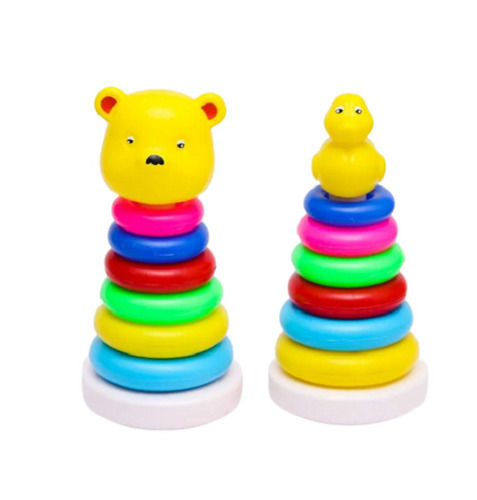 Multicolor Educational Toy Rainbow Ring Tower Construction Plastic Toy