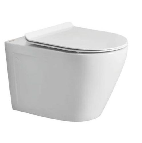 White Glossy Finish Plain Ceramic Wall Hung Toilet