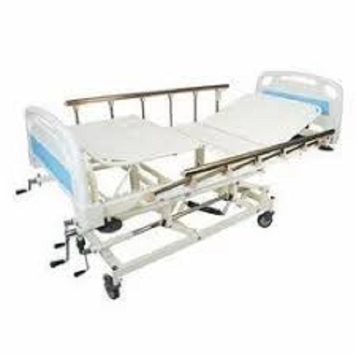 Free Stand Adjustable Moveable Hospital ICU Patient Bed with 4 Wheel and 2 Side Rails