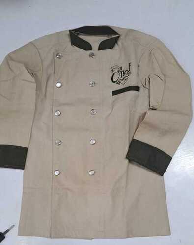 Men Plain White Cotton Chef Coat For Hotel And Restaurant Usage