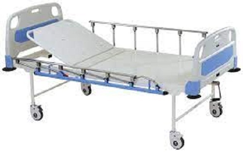 Free Stand Stainless Steel Adjustable Moveable Semi Fowler Hospital Patient Bed with 4 Wheel