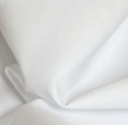 White 100 Meter And 5% Shrinkage Smooth Texture Plain Cotton Fabric