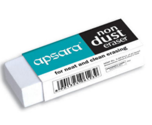 4X1 Inches Rectangular Plain Non Dust Eraser No