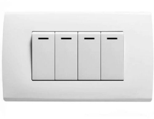 White 5 Inch Size Rectangular Plain Plastic Electrical Switches