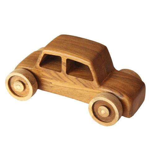 Brown 6X3X6 Inches Polished Finished Car Designer Wooden Decorative Toy