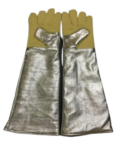 Full Finger Plain Leather And Aluminized Heat Resistance Glove For Safety Use Usage: Daily Life