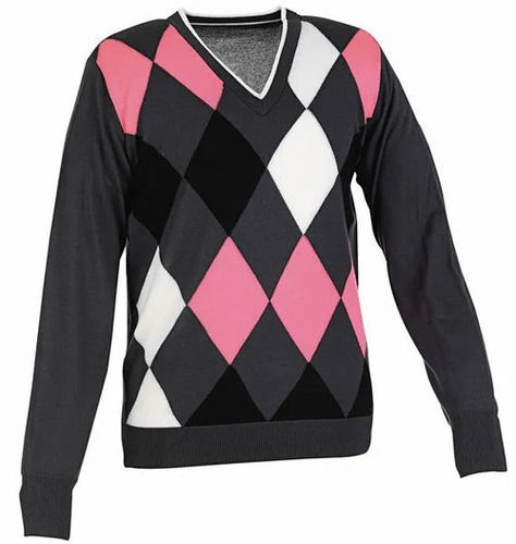 Multicolor Light Weight V Neck Full Sleeves Printed Woolen Sweaters For Mens 