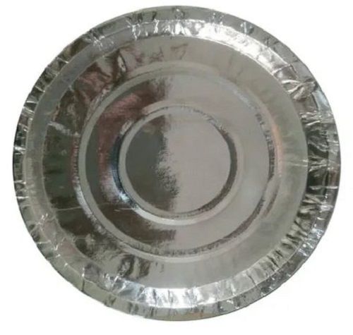 Round 14 Inch Polished Plain Silver Foil Paper Plate