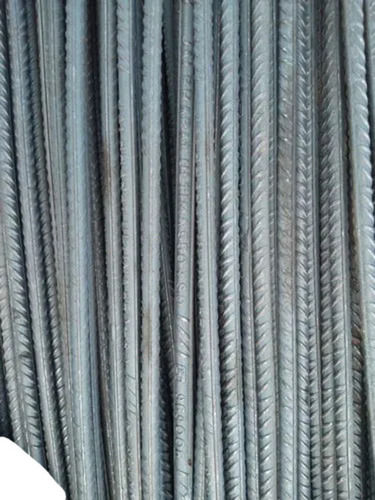 Silver 12 Mm Thick Galvanized Mild Steel Round Tmt Bar For Construction Use