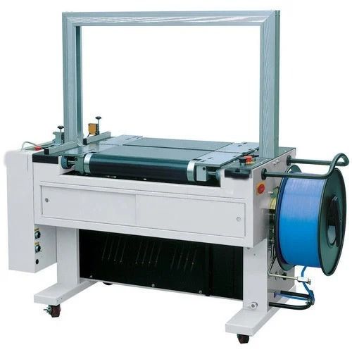 910X580X750 Mm 220 Voltage Single Phase Mild Steel Automatic Strapping Machine Capacity: 60 Kg/Hr