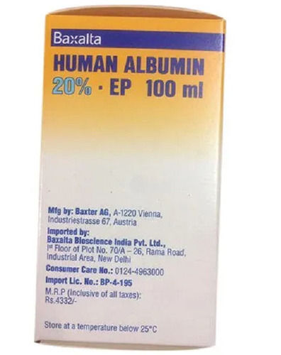 100 Percent Purity Liquid Form Medicine Grade Pharmaceutical Albumin Injection