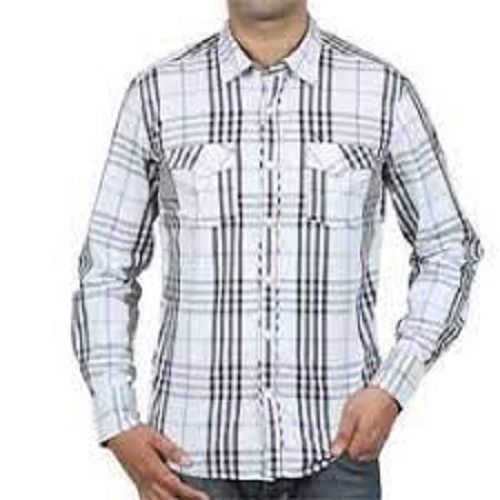 Casual Wear Washable Full Sleeves Plain Dyed Cotton Check Shirt Age Group: 19-25