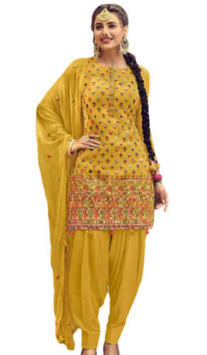 festive wear embroidered georgette punjabi suit for women 629