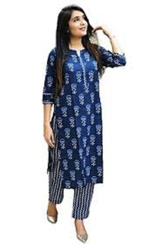 Casual Wear Regular Fit 3/4th Sleeve Breathable Cotton Readymade Ladies Kurtis