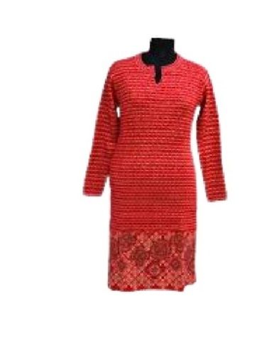 Ladies Printed Full Sleeve Cotton Kurti Bust Size: 20  Centimeter (Cm)