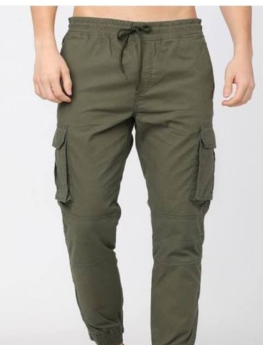 Men Multi Pocket Plain Cotton Jogger Pant For Casual Wear