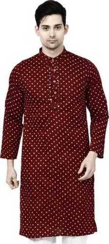 Party Wear Full Sleeves Skin Friendly Embroidered Cotton Kurta For Men Chest Size: 34 Inch