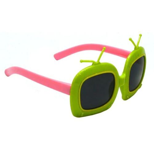 Green And Pink Plastic Frame Acrylic Lenses Photochromic Sunglasses For Kids