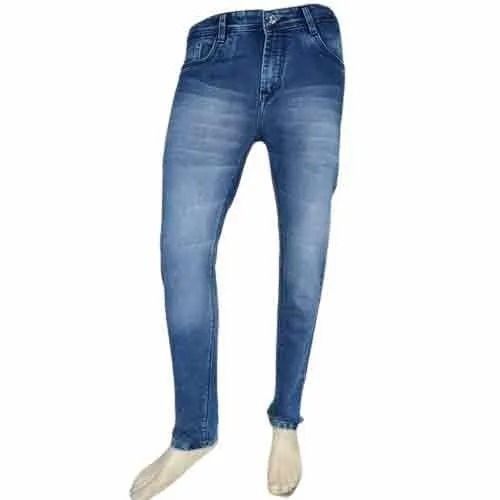 Regular Fit Plain Dyed Denim Casual Jeans For Men 