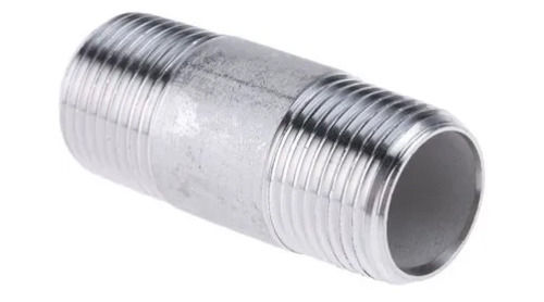 Silver Round Stainless Steel Barrel Nipple For Construction Usage