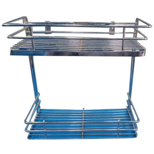 Machine Made Wall Mounted Double Decker Stainless Steel Rack For Home Usage