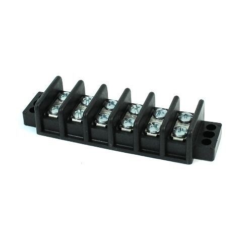 Black 10.5 Mm Thick 600 Volts Copper Terminal Block For Electrical Connector