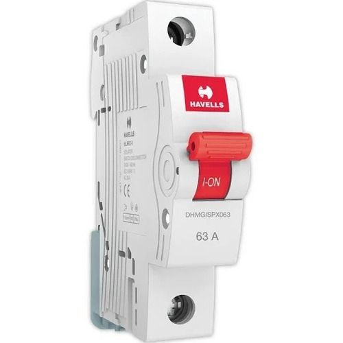 White And Red 220 Voltage 60 Hertz Wall Mounted One Pole Miniature Circuit Breaker