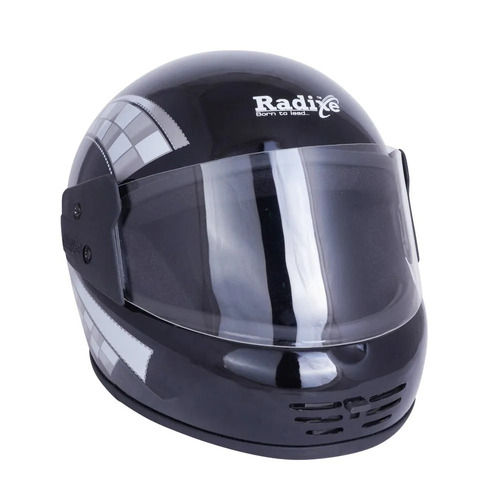 Black 28X26X35 Cm Plain Plastic Full Face Helmet For Motorcycle Purpose