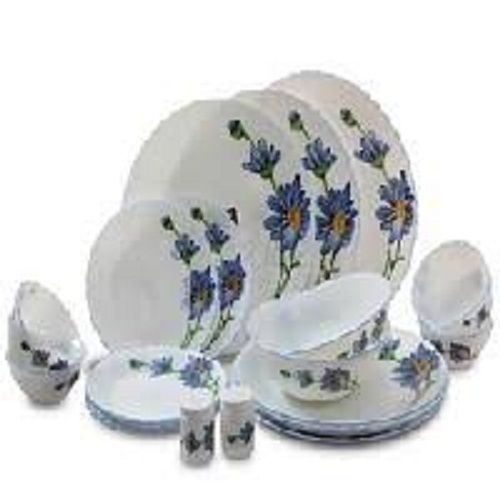 Glossy Finish Round Shape Lightweight Printed Acrylic Dinner Set