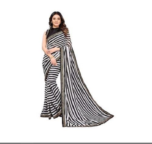 Pure Cotton Banarasi Beads Designer Printed Sarees For Womens