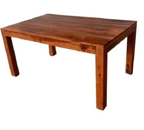 Rectangular Plain Teak Finish Wooden Table for Domestic Use