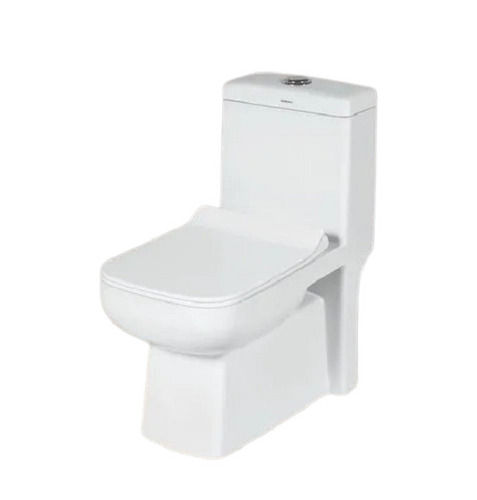 Toilet Seat - One Piece Ceramic, 660 X 350 X 730 MM Size, Glossy White Finish | Floor Mounted, Polished Surface Treatment, Oval & Round Shape