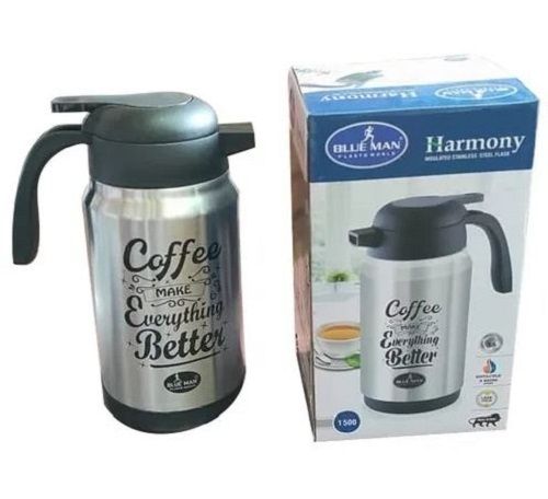 1500 Ml Capacity Polished Printed Stainless Steel Coffee Pot