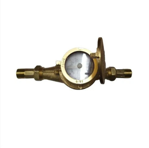 Golden 25 Mm Chrome Finish Brass Body Water Meter For Domestic Use 