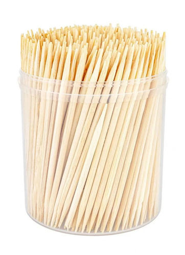 Light Brown 4 Inches Eco Friendly Disposable Wooden Toothpick For Event And Party Use 