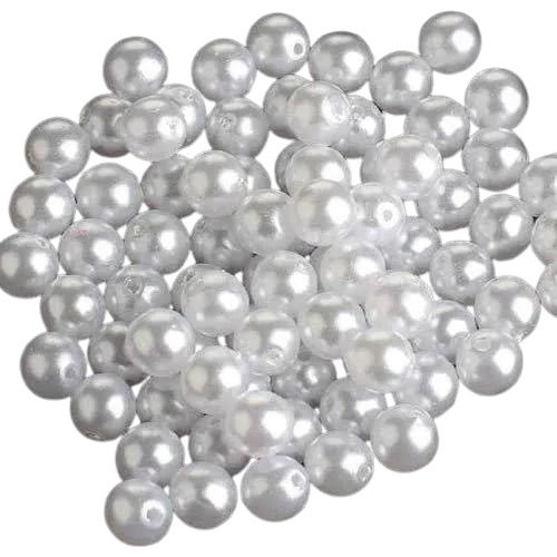 5 Mm Round Glossy Shine Synthetic Pearl Beads For Garments 