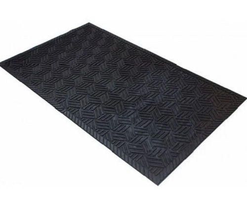 Black Canvas Latex Back Material Plain Rectangular Plastic Door Mat