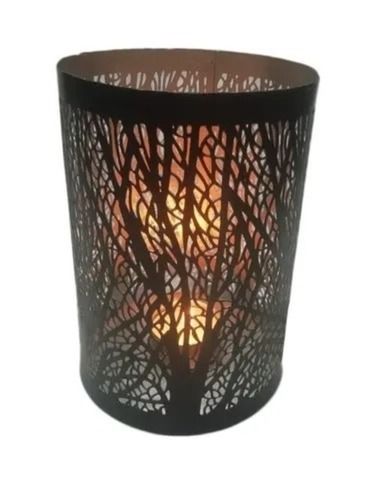 Decorative Iron Votive Round Polished Candle Holder