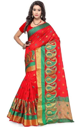 Party Wear Resham Work Embroidered Cotton Silk Sarees