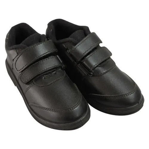 Portable Waterproof Lightweight Round Toe PU PVC Leather School Shoes