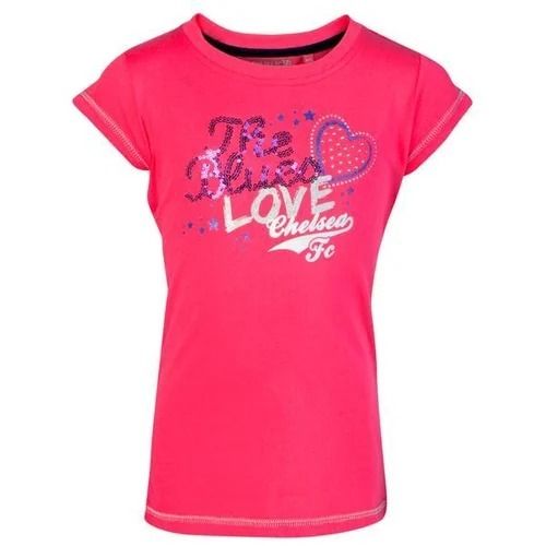 Short Sleeve Printed Cotton Round Neck Girls T Shirt Age Group: 18+