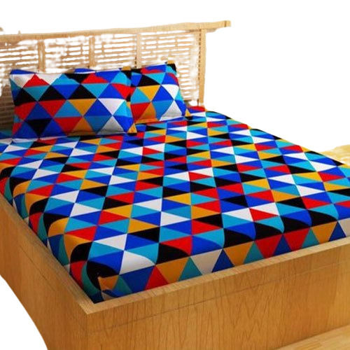 Multicolor Shrink Resistance And Soft Printed Double Bed Sheet With Pillow Cover