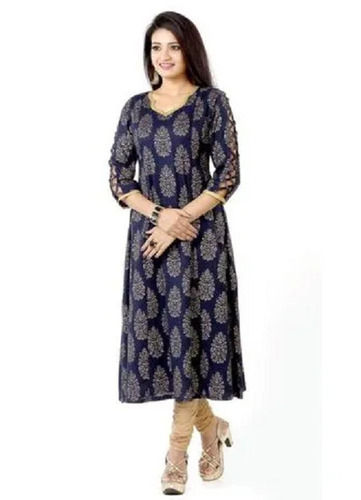 3-4Th Sleeves Modern Printed Ladies Cotton Kurtis For Party Wear Use Bust Size: 30 Inch (In)