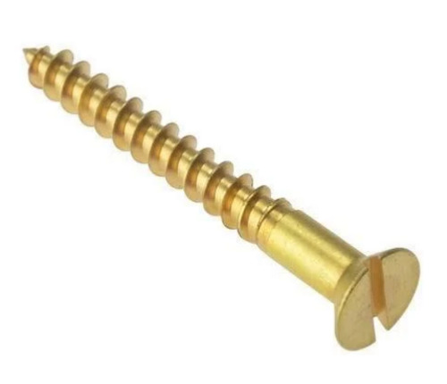 3 Inches Round Head Polished Brass Screw For Industrial Uses