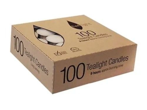 8.3x8.3x3.5 Inches Rectangular Matte Finished Corrugated Paper Candle Box