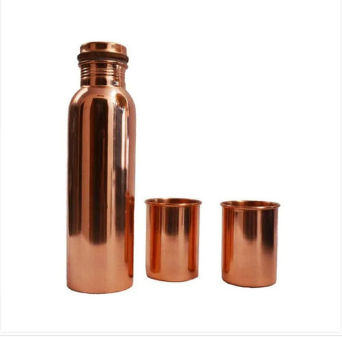 Brown Customized Round Beautiful And Bright Copper Bottle Gift Set