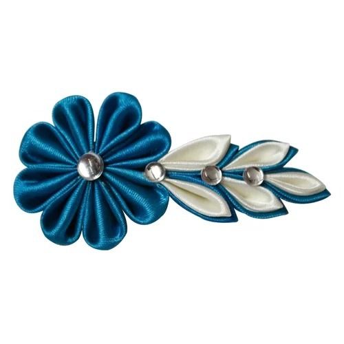 Indian Fashionable And Stylish Clasp Closure Fabric Flower Hair Clip For Parties