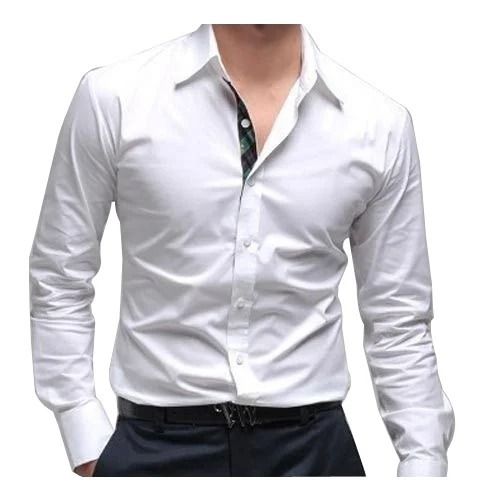 Formal Wear Regular Fit Long Sleeve Classic Collar Plain Polyester Mens Shirt Chest Size: 21 Inch