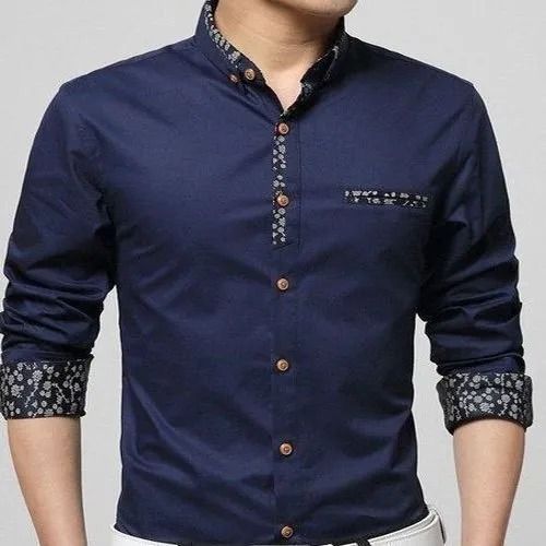 Full Sleeve Cotton And Casual Plain Designer Shirt For Men Chest Size: 20